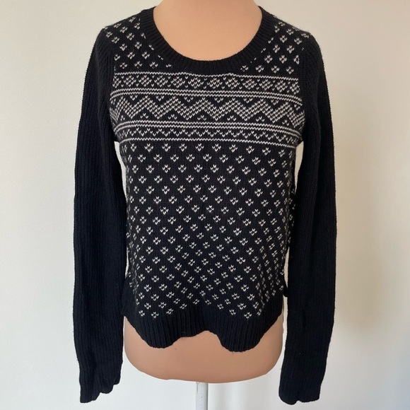 Theory Aralyn Fine Haven Cashmere Wool Blend Knit Pattern Sweater Size Small EUC - Picture 1 of 8